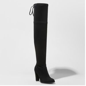 Over-the-Knee Black suede boots